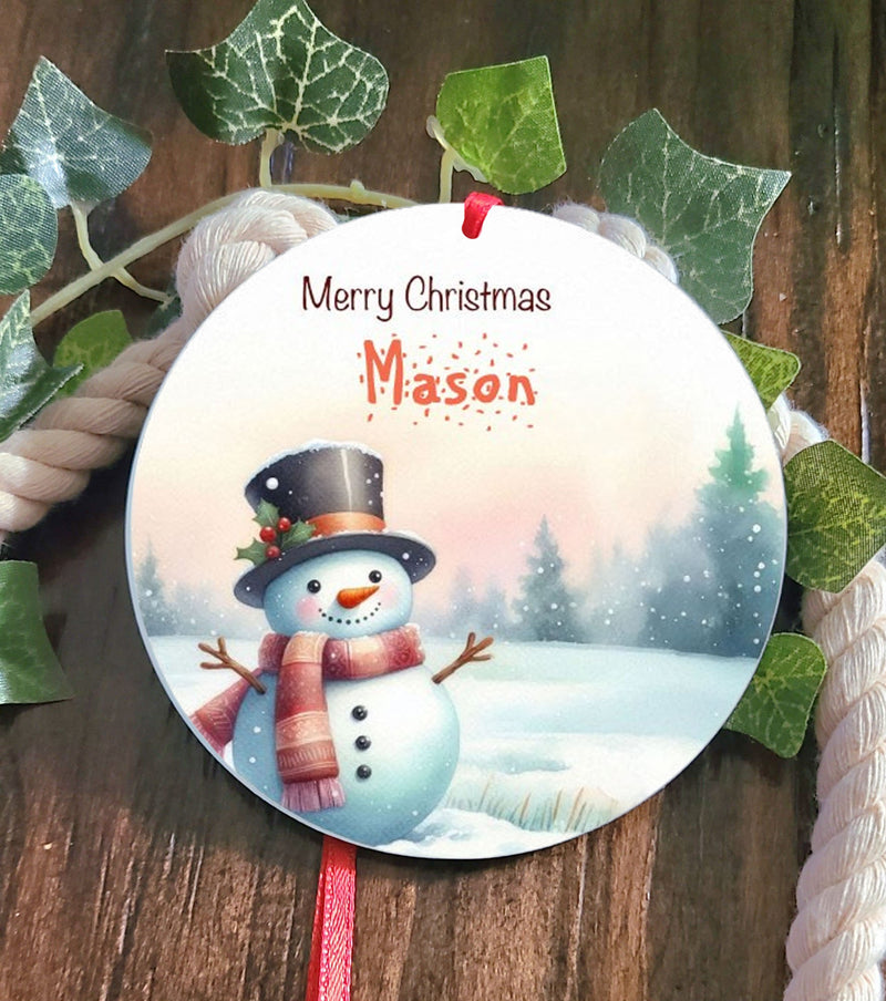 Personalized Snowman Tree Ornament