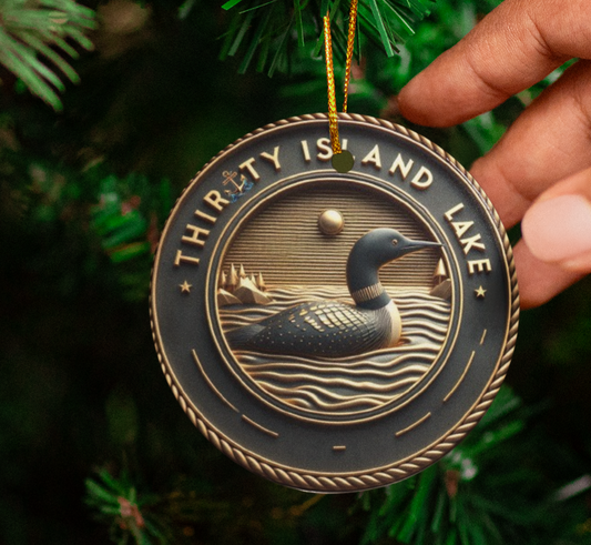 Thirty Island Lake Tree Ornament