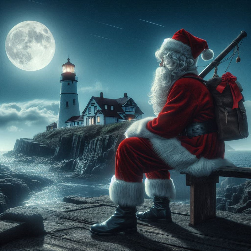 Santa on Rugged Wharf