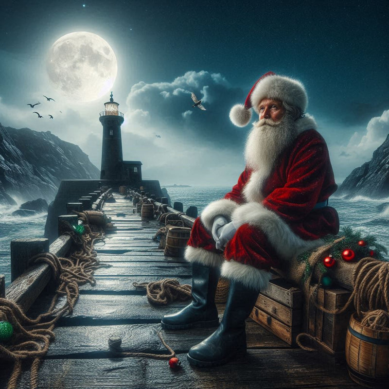 Santa on Rugged Wharf