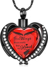 Angel Wing Heart Urn Pendant Necklace