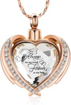 Angel Wing Heart Urn Pendant Necklace