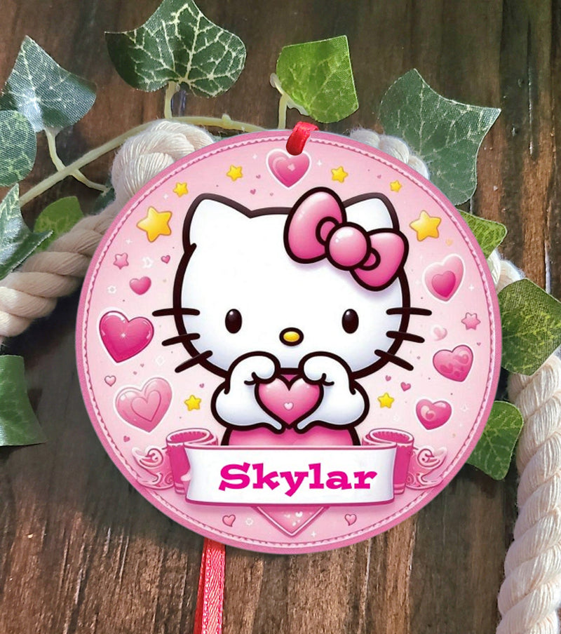 Personalized Hello Kitty Name Tree Ornament