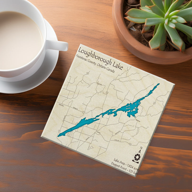 Longborough Lake Map Coaster