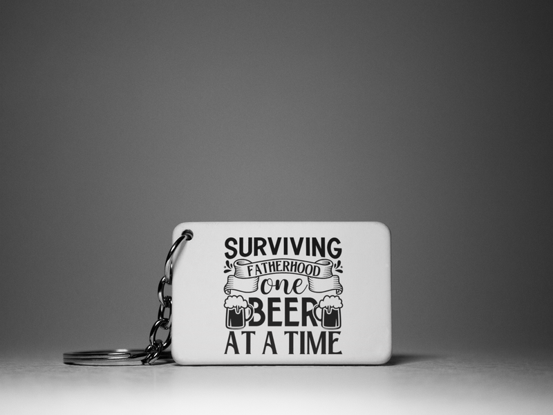 Surviving Fatherhood Keychain