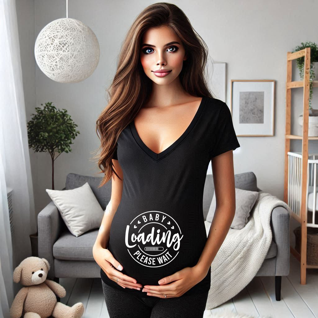 Baby Loading Please Wait V Neck T Shirt