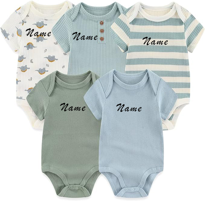 Customized Name Baby Onsie pkg of 5